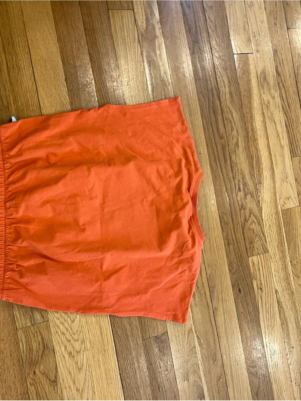 Girls' Orange Heart Graphic Tank with Elastic Hem